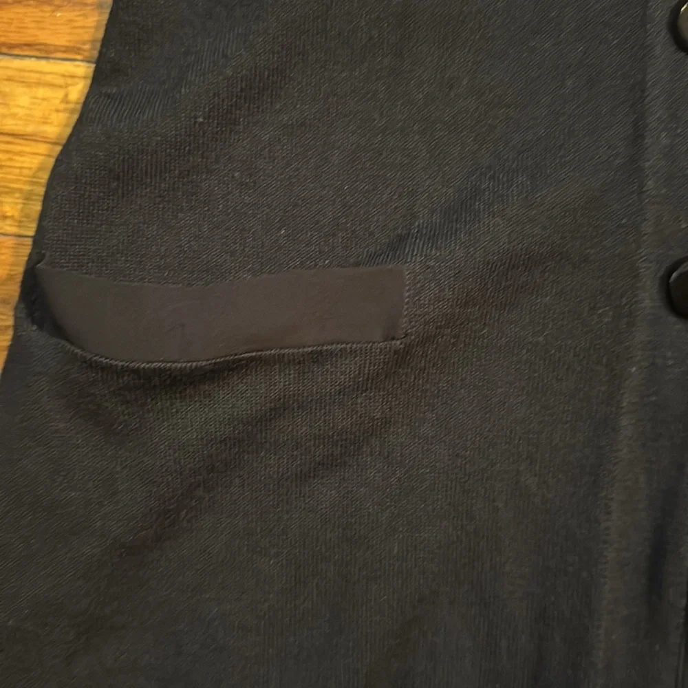 D. EXTERIOR Women's‎ Black Extra Fine Wool Cardigan Elegant Pleated Back Panel S - Picture 3 of 13